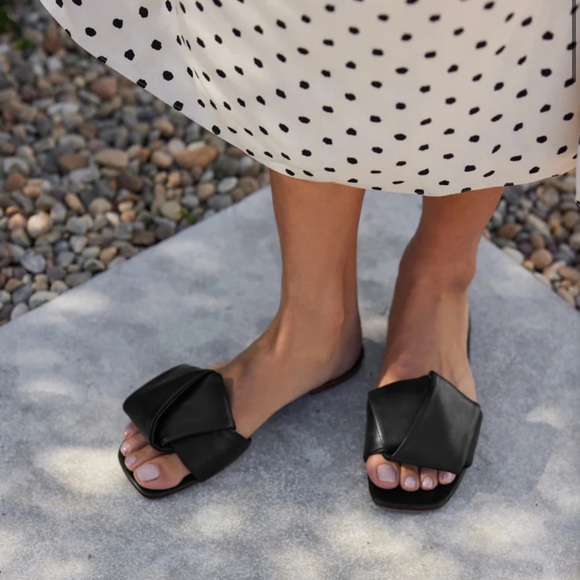 Jenni Kayne Women's Black Leather Dani Slide Size 36 - Picture 2 of 13